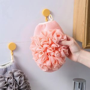 2 In1 Vücut Eksfoliye Eden Yatakçı Eldiven Temizlik Çiçek Banyo Duş Topu Vücut Yatak Banyosu Sünger Havlusu Banyo Aracı L00PCS