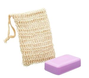 Naturlig exfolierande mesh tvålsparare skrubber sisal tvålar sparare väska badborstar skrubber tvålpåse hållare