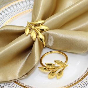 Portatovaglioli foglia oro Portatovaglioli autunnali per Natale Ringraziamento Matrimonio Dinnig Decorazione tavola 2023 HWL02