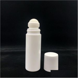 Garrafas de embalagem 100 ml garrafa de plástico de rolo branco Rolo vazio de 100cc de desodorante de bola rollon por loção entrega de contêineres de luz DHQNC