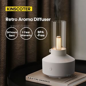 Óleos essenciais Difusores Retro Aroma de aroma de luz essencial Oi Luz LED LUZ FILAMENT Night Light 150ml Air umidificador Trabalho de 5 a 8 horas para o quarto de casa 230525