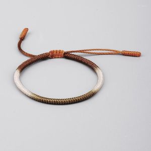 Braccialetti con ciondoli Braccialetto con nodi di colori sfumati fatti a mano Corda fortunata buddista tibetano regolabile per accessori da donna