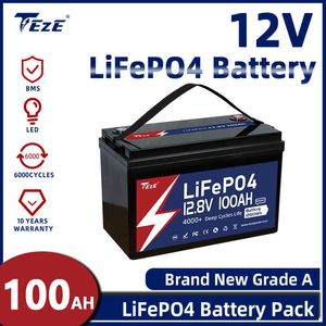 12V 100AH LiFePO4 Batteria Bulit-in Bluetooth BMS Ricaricabile Batterie Al Litio Per RV Off-Road Energia Solare UE STATI UNITI NESSUNA Tassa
