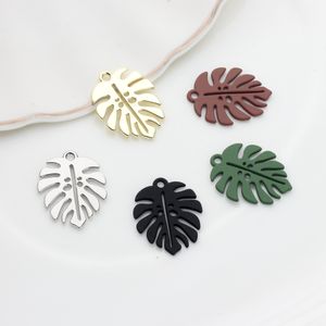 Zinc Alloy Pendant Mini Leaf Charms 10pcs/lot 16*21mm For DIY Fashion Jewelry Earring Making Accessories