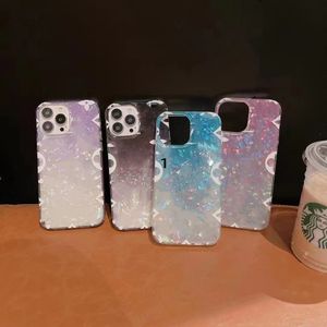 Custodia per telefono con glitter a 4 colori iPhone 13 14 Pro max 12 Pro 14plus Custodie per telefono da donna con sfumatura di colore disegnata dallo stilista