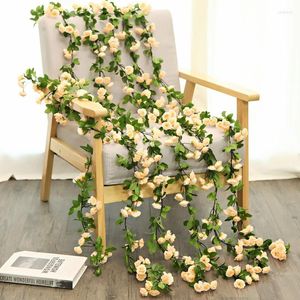 Decorative Flowers 250CM Rose Artificial Flower Valentine's Day Wedding Home Room Decoration Spring And Autumn Garden Arch DIY Fake