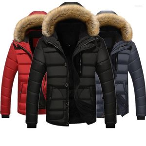 Men's Down Fashion Plus Velvet Thicken Warm Parkas Winter Clothes Coats Casual Male Jacket Man Jackets Outwear Hooded Windproof Men Coat