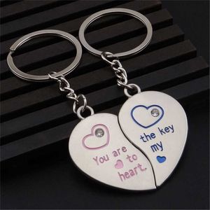 Key Rings 1 Pair of Couple Combination Love Keychain Valentine's Day Jewelry Gift G230526