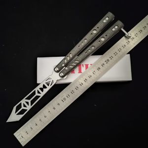 Titus Rep Replicant Carbon Fiber Balisong 트레이너 트레이너 훈련 나이프 공예품 무술 컬렉션 Knvies Xmas Gift