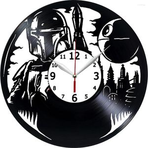 Wall Clocks Boba FeVinyl Record Clock - Living Room Decor Gift Ideas For Father And Mother Teens Unique Art Design