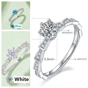 Anéis de noivado joias anéis de casamento para mulheres anel desiner anel de moissanite dourado dado feminino branco dourado rosa azul moissanite presente para mãe qualidade M12B 5A