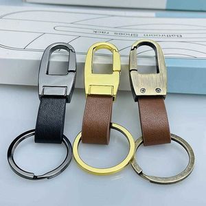 Key Rings Simple Leather Business Car Keychain Men's Keyholder Fashion Accessories G230526