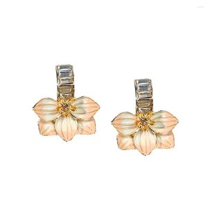 Studörhängen Retro Lotus Kvinnor Crystal Rhinestone Sweets Flower Jewelry Friends Gift