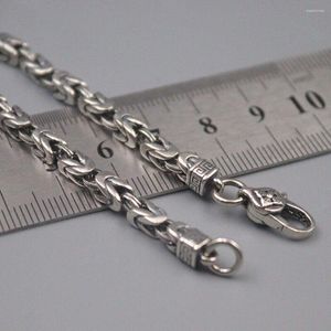 Kedjor Real 925 Sterling Silver 4mm Byzantine Link Chain Necklace 23.6Nch Vajra CLASP