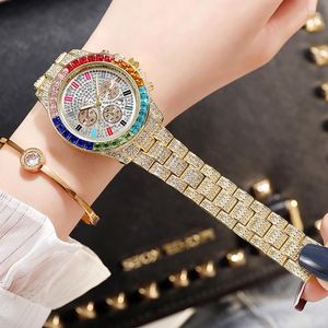 Orologi da polso Occident Women Set Diamond Orologio da uomo ghiacciato Hip Hop Hipster Fashion Quadrante grande Calendario Quarzo All Stars