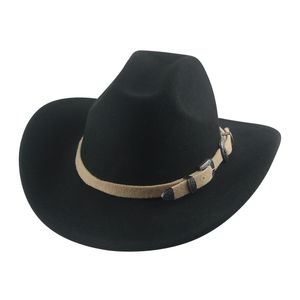 Fedora Hats for Women Cowboy Hat Cowboy Western Cowgirl Hat Fedoras Autumn Khaki Black Luxury Band Casual Women Sombrero Hombre