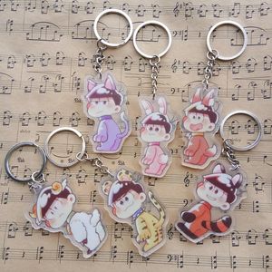 Клавки 6pcs/set anime keychain osomatsu san gram choromatsu matsuno ichimatsu version version portachiavi Подвеска Portachiavi