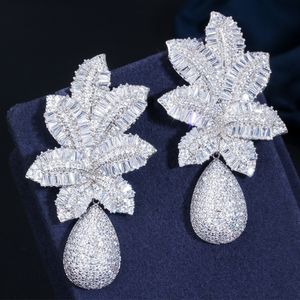 Luxurious Charm Big Pineapple Earring Designer for Woman Wedding AAA Cubic Zirconia Diamond 925 Sterling Silver Post 18k Gold Earrings Jewelry Anniversary Gift