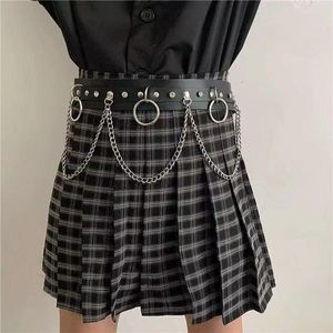 Belts Hip Hop Punk Gothic Style Metal Chain Belt Women Fashion Wild Pin Buckle Dress JK Skirt Corset Waistband Decoration Accessories