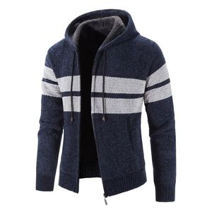 Men's Sweaters 2023 AWM Plush Sweater Cardigan Large Gradient Coat Slim Hooded Jacket