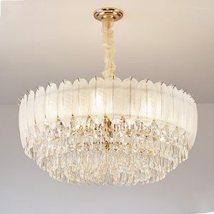 Chandeliers Modern Luxury Crystal Glass Chandelier For Living Room Bedroom Dining Table Creative Feather Indoor Decoration Lighting Fixture