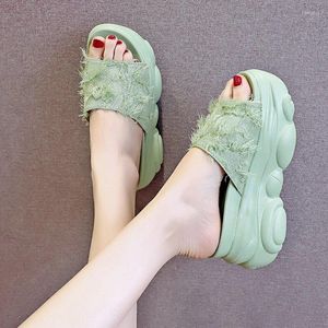 Slippers Women's Summer Casual Fashion High Platform Beach Shoes Wedge Slides Chunky Sandals Sweet Heels