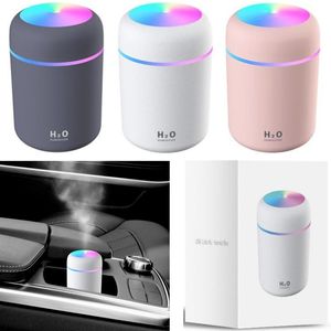 Colorful Cool Mini Electric Air Humidifier Aroma Oil Diffuser Portable USB 300ml Mist Sprayer With Colorful Night Light Maker Purifier Aromatherapy For Car Office