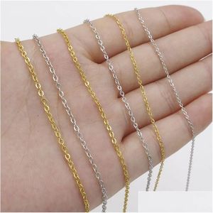 Pendant Necklaces Diy Stainless Steel Chain Jewelry Accessories 45Cm 50Cm 60Cm 70Cm Gold Plating Cable Chains Necklace Drop Delivery Dht1F