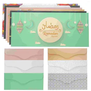 Embalagem para presente 6 unidades Envelopes vermelhos Eid Festival Cartas muçulmanas Embalagem em branco Saudação Celebrações Mubarak Suprimentos