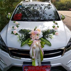 Dekorativa blommor Champagne Artificial Decoration of the Wedding Car Flower Simulated Rose Ceremony Engagement Valentine's Day Gife