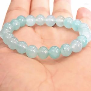 Strand Natural Crystal 8mm Rock Moonlight Sapphire Beads Tibetan Buddha Prayer Mala Bracelet For Woman Buddhist Jewelry