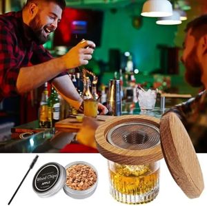 10pcs lot Bar Tools Cocktail Whiskey Smoker Kit with 8 Different Flavor Fruit Natural Wood Shavings for Drinks Kitchen Bar Accessories Tools