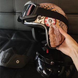 Hełm motocyklowy Indianie Helmet Half Open Face Motocross Cool Personality w dół wzgórza S M L XL XXL