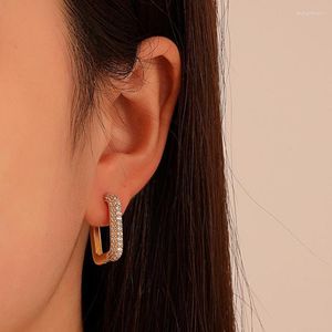 Çember Küpeler Kpop Zirkon Kadınlar İçin Minimalist Geometrik Square 2023 Trend Greet Mücevher Aksesuarları Dainty Aretes de Mujer