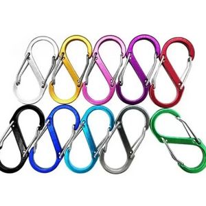 51x23mm Large Keychain Multifunctional Key Ring Outdoor Tools Camping S-type Buckle 8 Characters Quickdraw Carabiner A0526