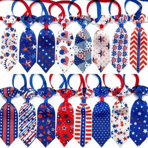 Ubrania dla psów 50/100pcs Pet American Independence Days Bowties Nectes 4 lipca