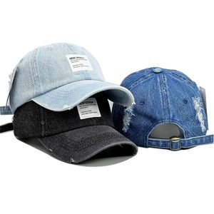 Top Caps Unisex Tasarım Erkek Kadın Kot Beyzbol Kapağı Yıkanmış Pamuk Denim Şapk Retro Casquette Şapkaları Ayarlanabilir 230525