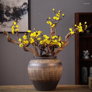 Vases Ceramic Vase Dried Flower Living Room Arrangement Decoration Chinese Style Home TV Cabinet Hallway Zen Soft