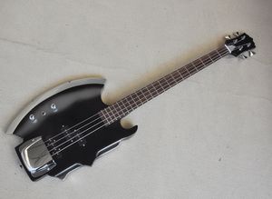 Left Hand 4 Strings Black Axe Electric Bass Guitar with Bridge Cover Rosewood Fretboard Customizable