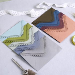 Gift Wrap Colorful Hollowed Out Triangle Envelope Laser Carved Lace Birthday Wedding Invitation LKXF314