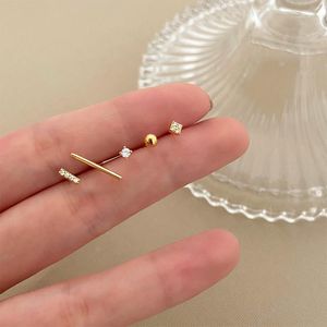 Stud Earrings 5pcs/set Gold Zircon Earring Set For Women Simple Cute Small Fashion Koeran Brincos Jewelry