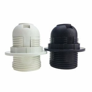 250V 4A E27 Portalampada Lampadina Base Plastica Vite piena Ciondolo Presa Paralume Anello per lampadina LED E27 Bianco Nero