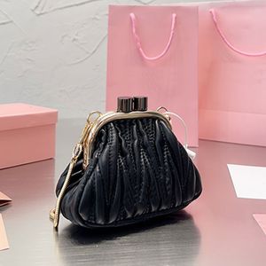 Klip cüzdan mini el çantası çıkarılabilir zincir pileli cilt kadın kulaklık çantası gerçek deri düz para çanta