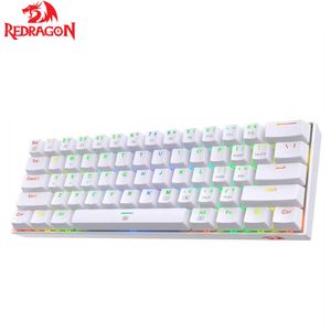 Keyboards Redragon K630 Dragonborn 60% Wired RGB Gaming Keyboard 61 Keys Compact Mechanical Keyboard Linear Red Switch Pro Driver Support G230525