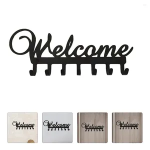 Hooks Wall Key Hook Welcome Hanger Coat Entryway Rustic Holder Bag Hat Hangers Rack Farmhouse Cloth Signs Entry Door Robe Iron