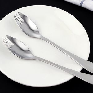 Stainless Steel Spork for Noodle Eating Multifuntional Salad Fork Dessert Fruit Spoon Kitchen Tableware dh8976