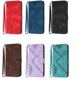 Wallet Leather Cases For Samsung A33 A53 A73 A13 A14 A24 A34 A54 5G S22 S23 PLUS Fashion Lines Business Skin Feel Hand Feeling Card Slot Flip Kickstand Phone Cover