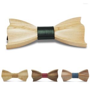 Бабочка модные оригинальные деревянные элегантные джентльмены повседневная 3D -ручная свадьба Свадебная вечеринка деревянная уникальная галстука
