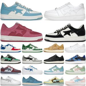 Sta Low Apes casual shoes men women Nigo France College Dropout Patent Leather white red blue black Paint beige suede Pastel Pink mens luxury designer sneakers Z26