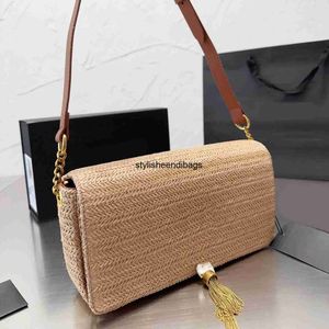 Stylisheendibags Raffia Tassels Bags na ramię Women Designer Torby Square Crossbody Portfel Luksusowe torebki marki Crossbody Pasp Single Messengers torebki